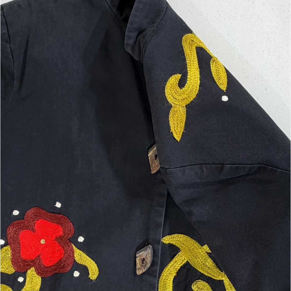 Indigo Moon Jacket Size Medium Button Front Black… - image 13